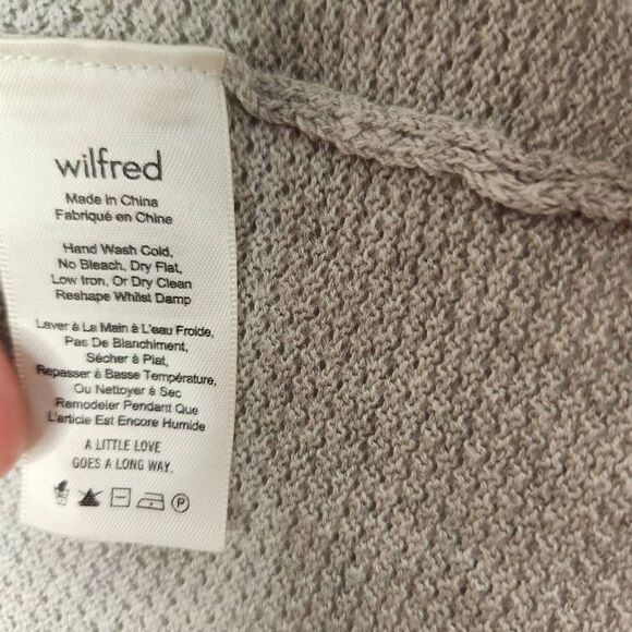 Wilfred Aritzia Silk Cashmere Blend Open Front Knitted Cardigan Gray Size Small - Picture 9 of 11